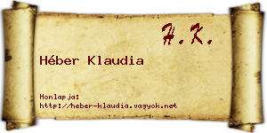 Héber Klaudia névjegykártya